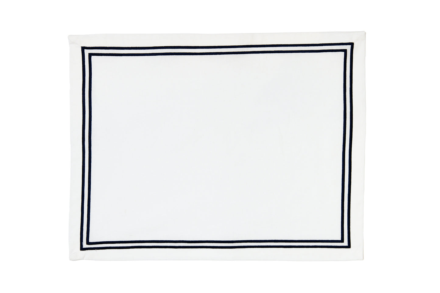 Nelly Rectangle Embroidered Placemats - Ivory/Navy • Set of 2