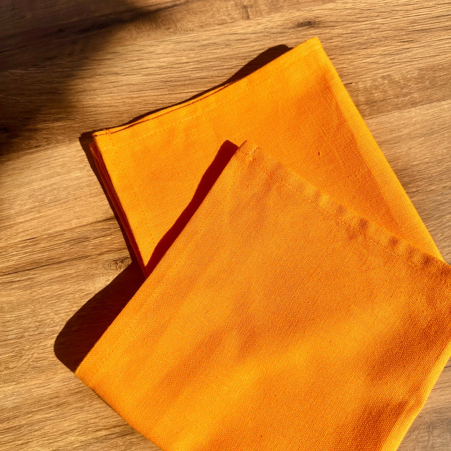 Georgia Square Linen Cotton Napkins - Orange • Set of 4