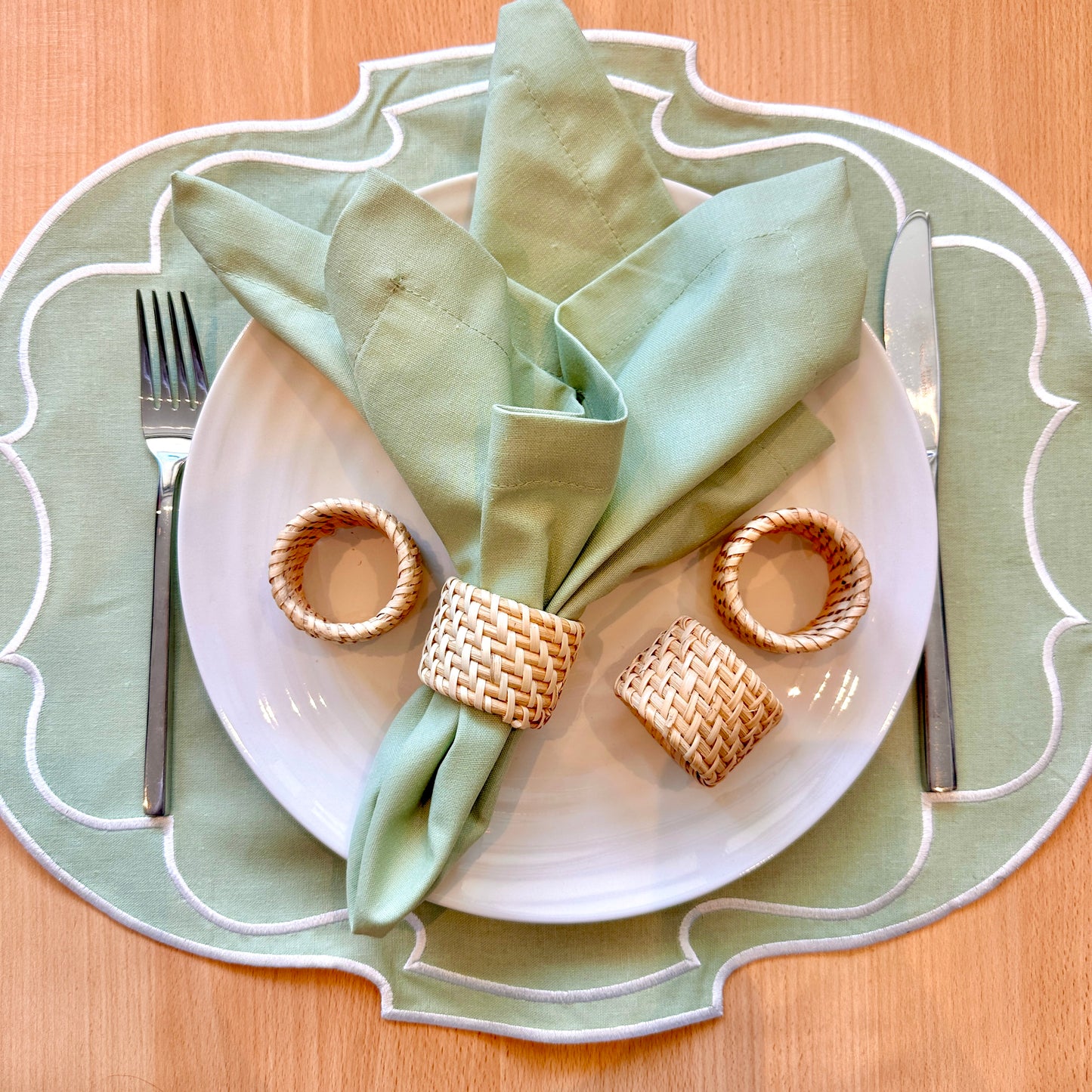 Lulu Rattan Napkin Ring • Set of 6