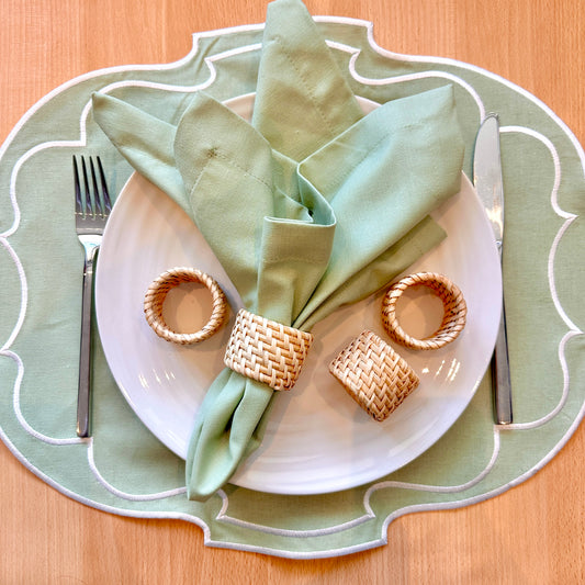 Lulu Rattan Napkin Ring • Set of 4