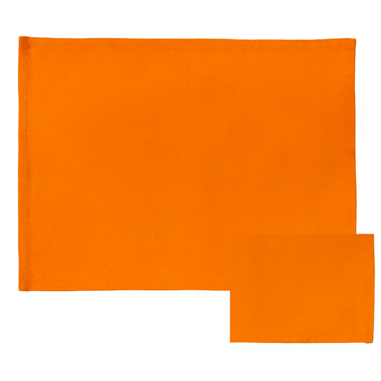 Georgia Cotton Rectangle Placemats - Orange • Set of 2