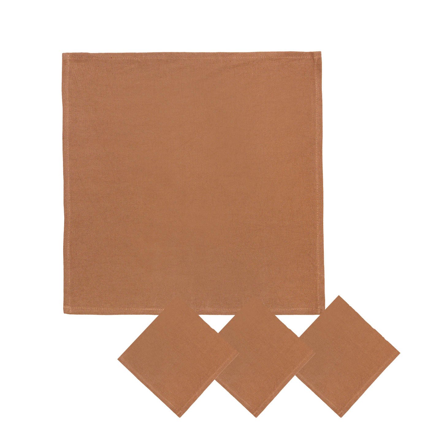 Georgia Square Linen Cotton Napkins - Orange • Set of 4