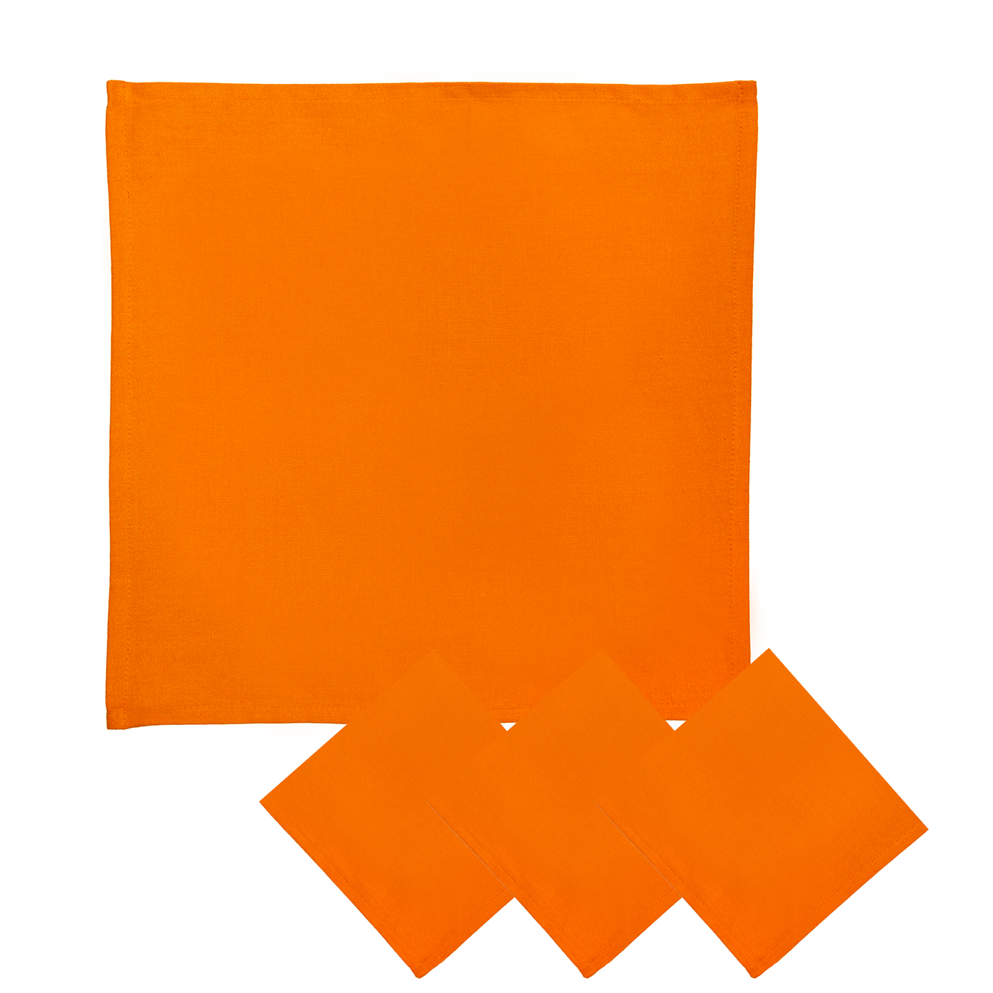 Georgia Square Linen Cotton Napkins - Orange • Set of 4