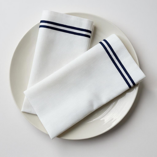 Nelly Square Embroidered Napkins - Ivory • Set of 8