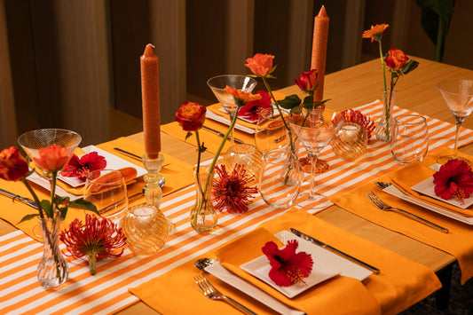 Georgia Cotton Rectangle Placemats - Orange • Set of 2