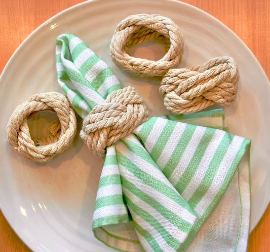 Olivia Rope Napkin Rings - Natural • Set of 4