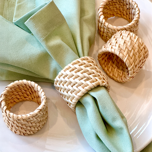Lulu Rattan Napkin Ring • Set of 4
