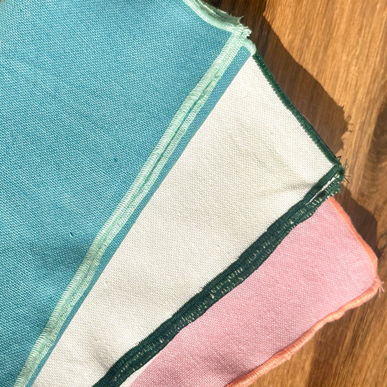 Tilly Square Cotton Linen Napkins - Blue • Set of 4