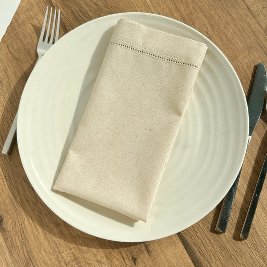 Tara Hemstitch Napkins - Natural • Set of 6