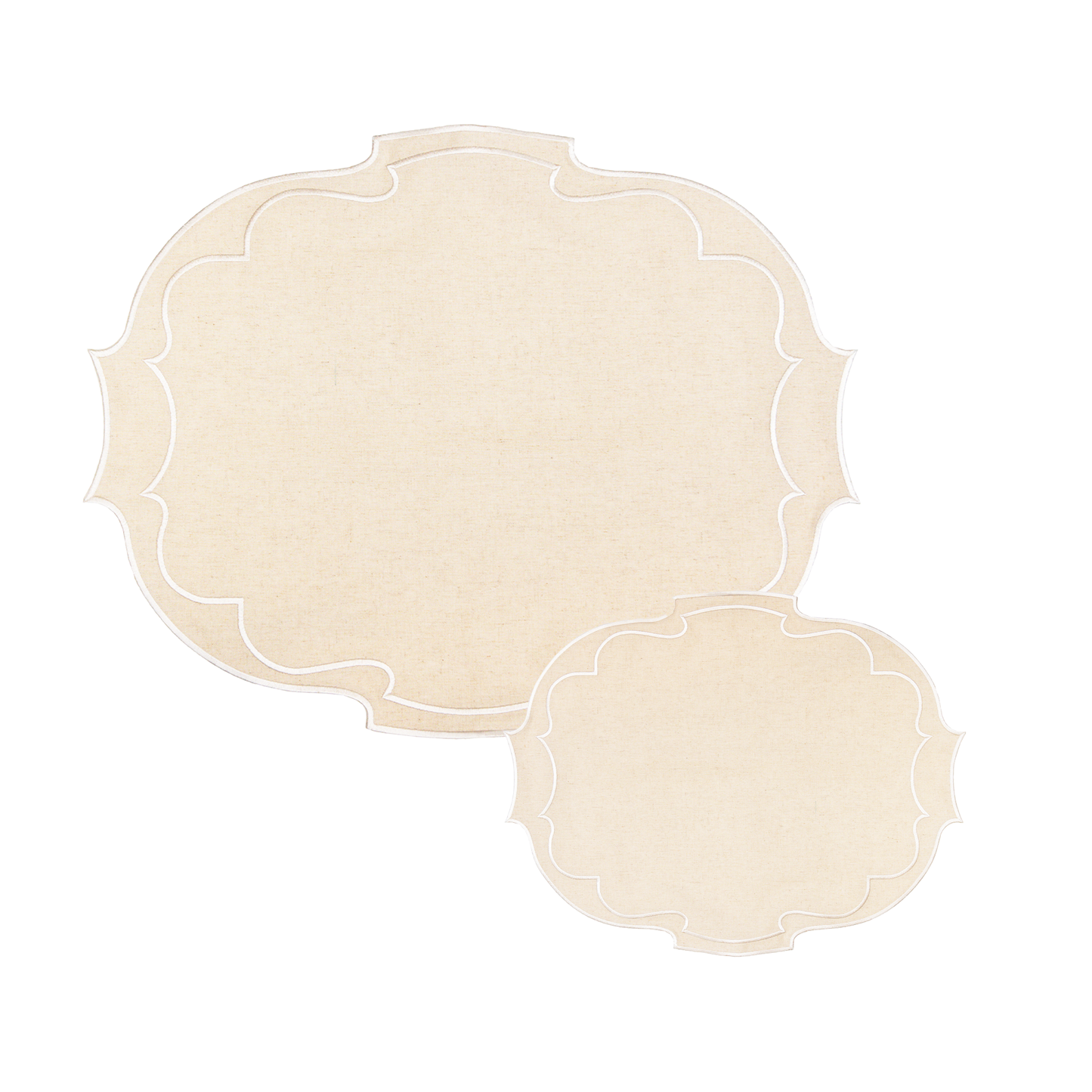 Taylor Embroidered Oval Placemats - Sage • Set of 2