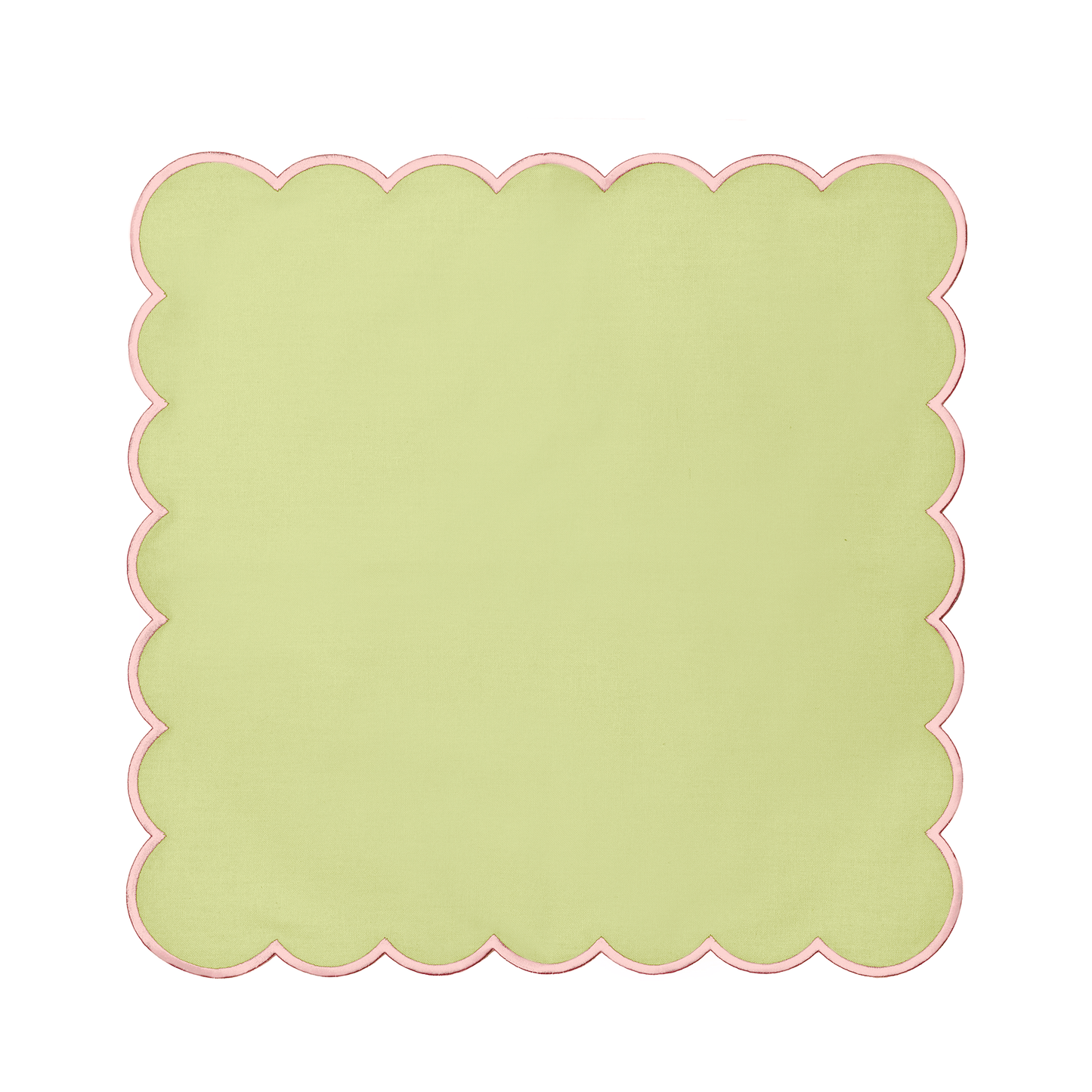Isobel Cotton Scallop Napkins - Mint/Pink • Set of 4