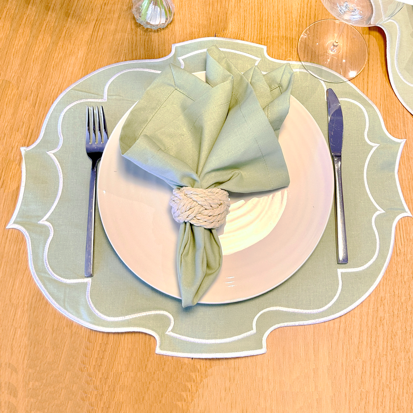 Olivia Rope Napkin Rings - Natural • Set of 8