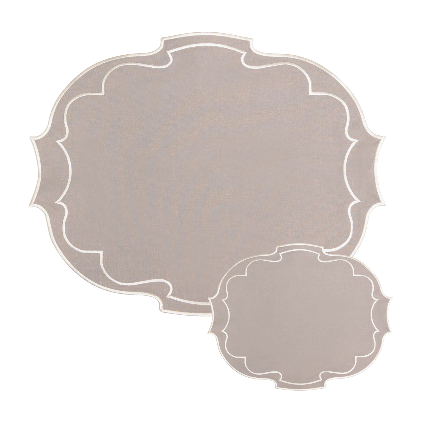 Taylor Embroidered Oval Placemats - Sage • Set of 2
